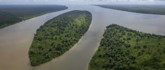 Photo d'un panorama sur plusieurs fleuves en Guyane 