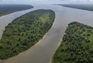 Photo d'un panorama sur plusieurs fleuves en Guyane 