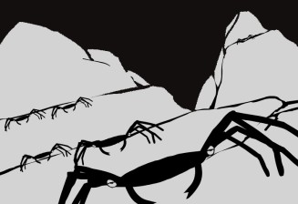 Visuel du film "La révolution des crabes" crabe qui se promène sur le sable